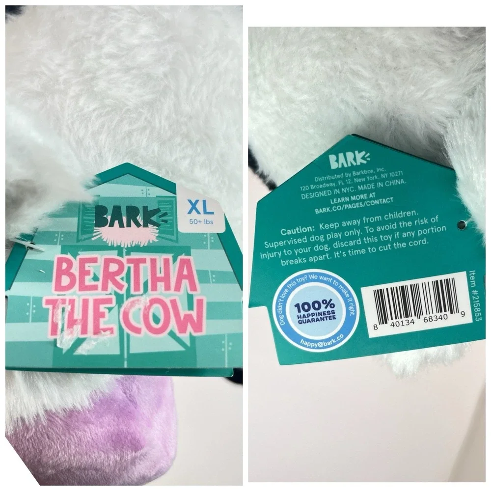 Bark Box Bertha the Cow Dog Toy Cow Giving Birth to Calf Extra Large NEW w/tags